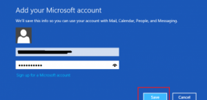 windows 8 mail app insert microsoft account