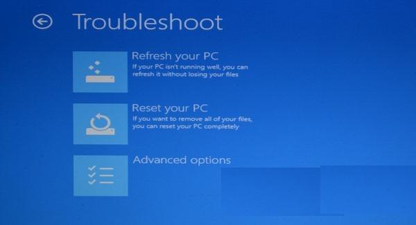 windows 8 troubleshoot option