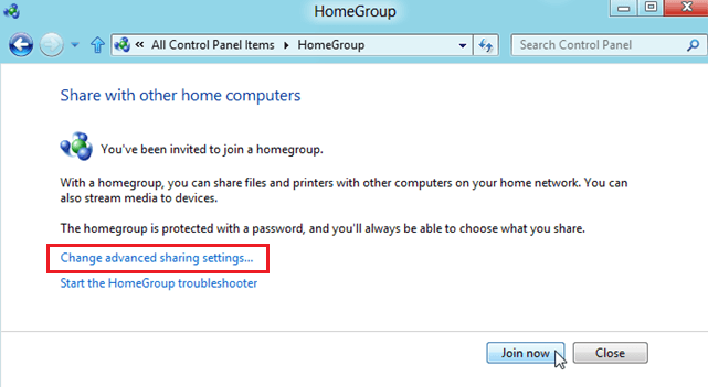 windows 8 homegroup join