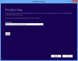 windows 8 product key tab