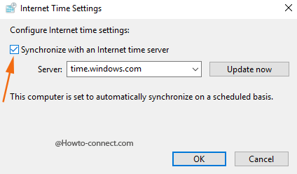 Sync with an Internet time server