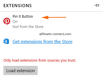 Pin It Button extension Edge browser