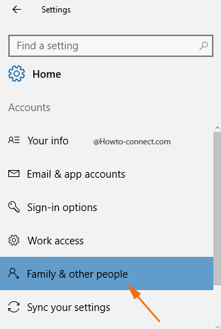 Family & other people Accounts settings