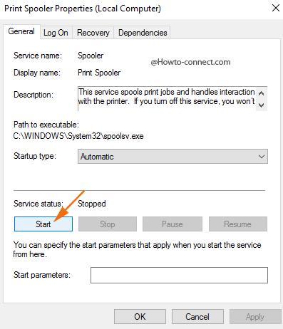 Enable Print Spooling Service Windows 10