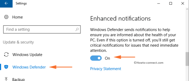 How to Turn On / Off Windows Defender Notifications on Windows 10