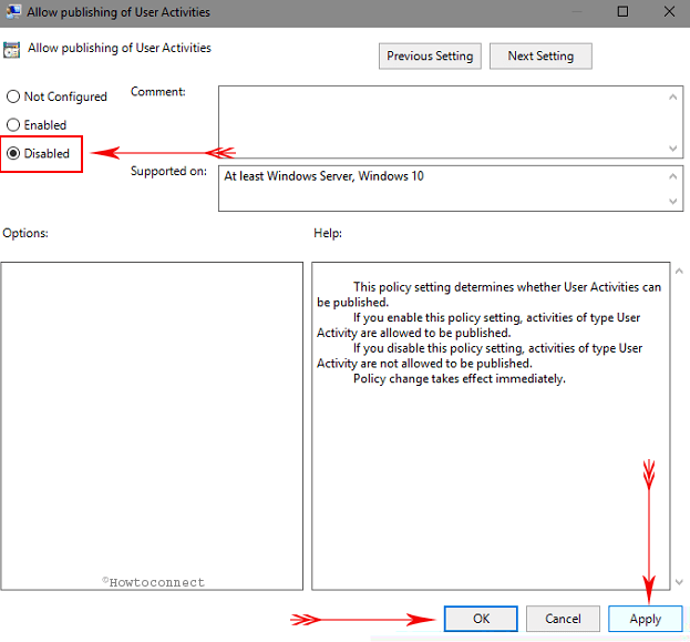 3 Ways to Disable Windows 10 Timeline image - Allow publishing of user activities