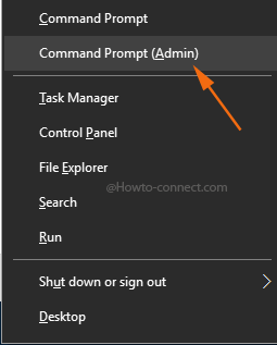 Command Prompt Admin power user menu