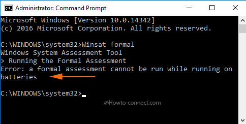 Winsat formal error note Command Prompt