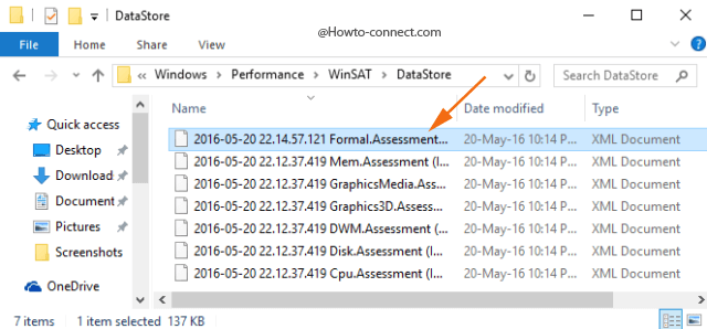 Date time formal assessment xml file