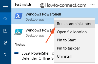 Run as admin PowerShell