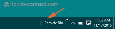 Recycle Bin term and separator line on taskbar