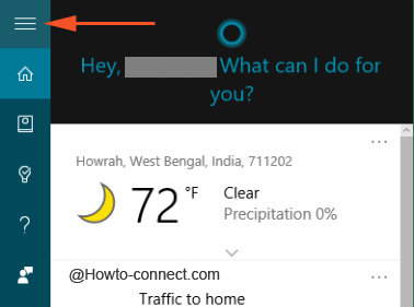 Three straight lines on the left of Cortana bar