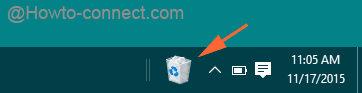 Recycle Bin icon on the taskbar