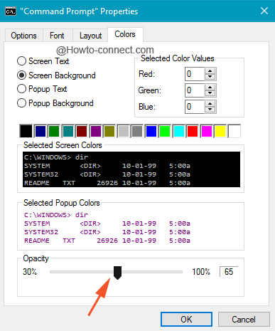 New transparency level of Command Prompt