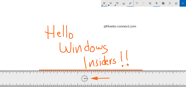 Ruler compass indicator Windows Ink Workspace