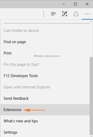 Edge More options Extensions