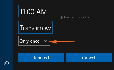 Cortana reminder Only once box