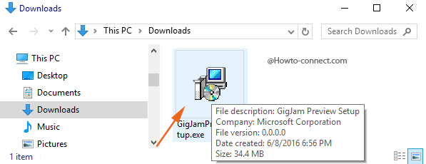 Double click GigJamPreview Setup file