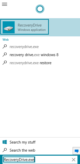 usb-recovery-drive-written-in-the-search-box-on-the-taskbar