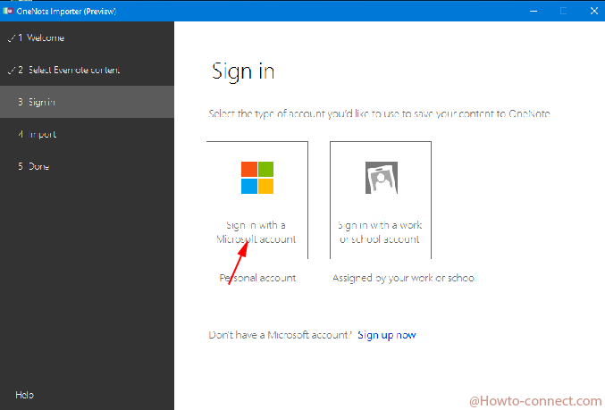 sign in onenote import