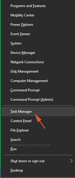 Task Manager in power user menu