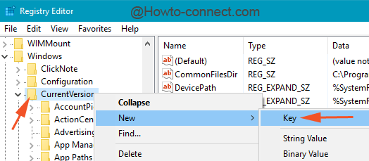 New Key under CurrentVersion