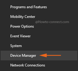 Right click Start button Device Manager