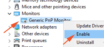 Enable Generic PnP Monitor to fix Brightness Control Windows 11 or 10 Not Working and Missing