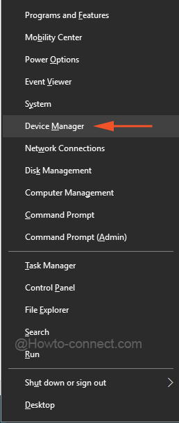 Device Manager in the aroused bar
