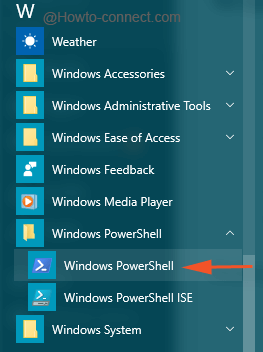 Windows PowerShell in All apps