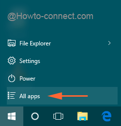 All Apps of Start Menu