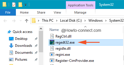 regedt32.exe entry in Windows 10