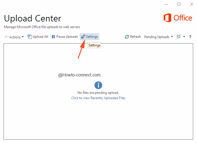 Upload Center interface