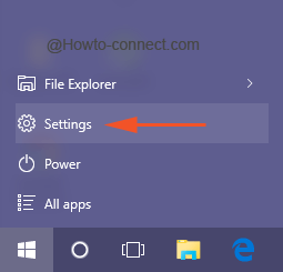 Settings program underneath Start Menu