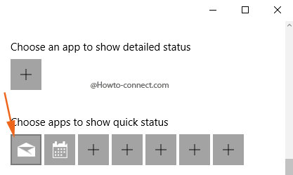 Choose apps to show quick status