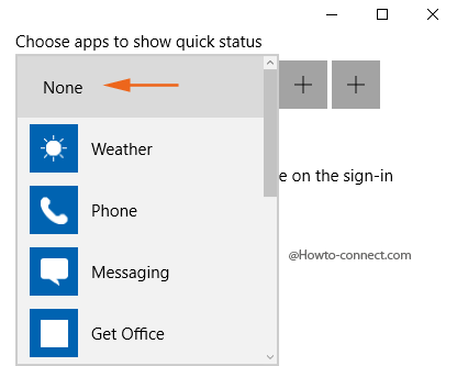 Choose apps to show quick status None