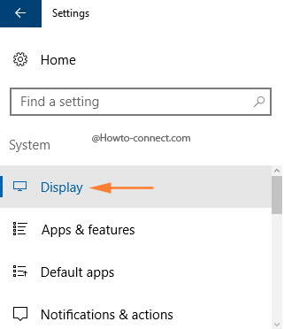 Windows System Settings Display segment