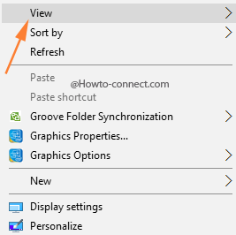 Right click desktop View option