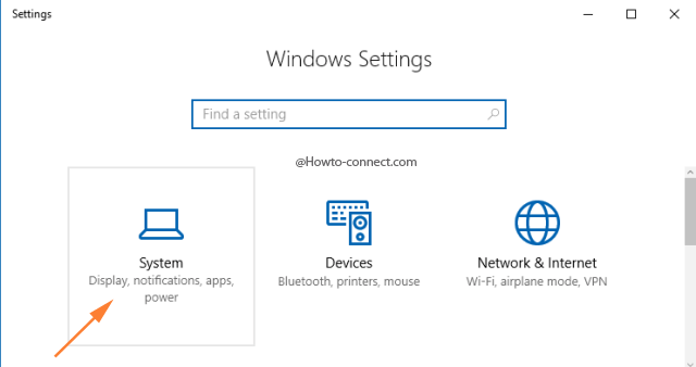 System category Settings program