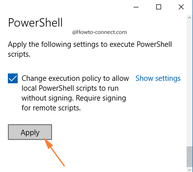 Apply button Change Execution Policy PowerShell