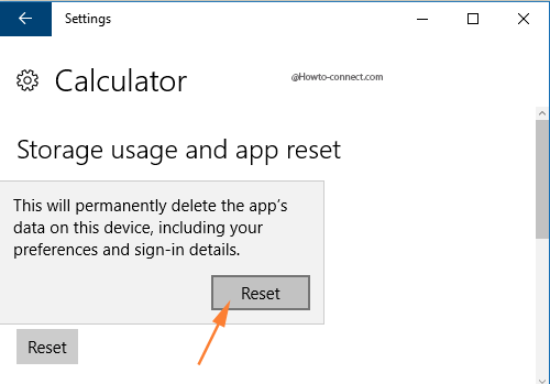 Reset button delete apps data