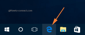 Edge icon on taskbar Windows 10