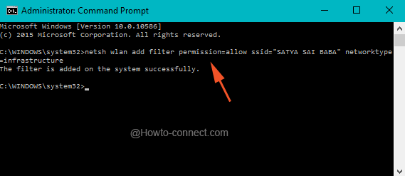 White list command to filter network