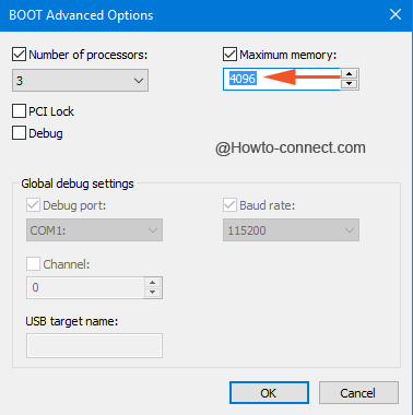 Maximum memory boot advanced options