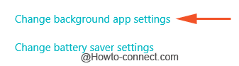 Change background app settings link