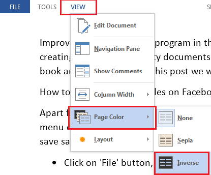 How to Activate and use Read Mode feature in Word 13