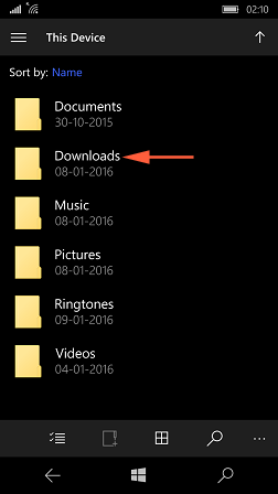 downloads folder in file explorer