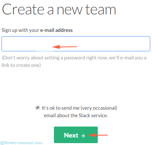  create a new team space and next_button
