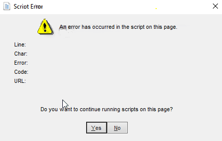 Windows 10 14251 An error has occurred in the script on this page Fix