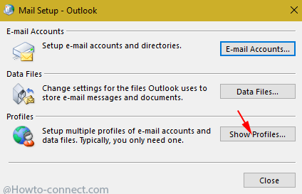 show profiles mail setup outlook